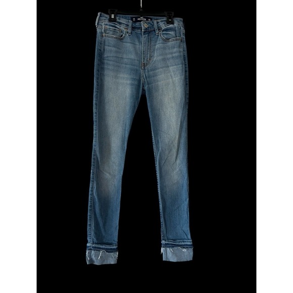 Hollister Womens Jeans 3‎ blue distressed high-rise super skinny stretch W26 L28 - Picture 2 of 13